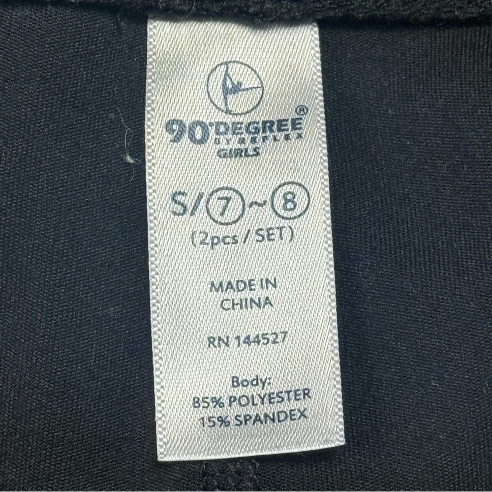 S (7-8) 90 Degrees by Reflex Girls black compression shorts - Picture 6 of 6